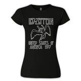 Led Zeppelin - 1977 Siyah Kadın Tshirt