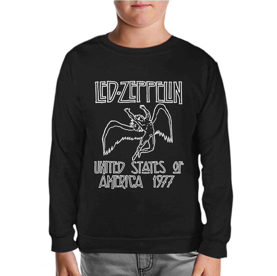 Led Zeppelin - 1977 Siyah Çocuk Sweatshirt