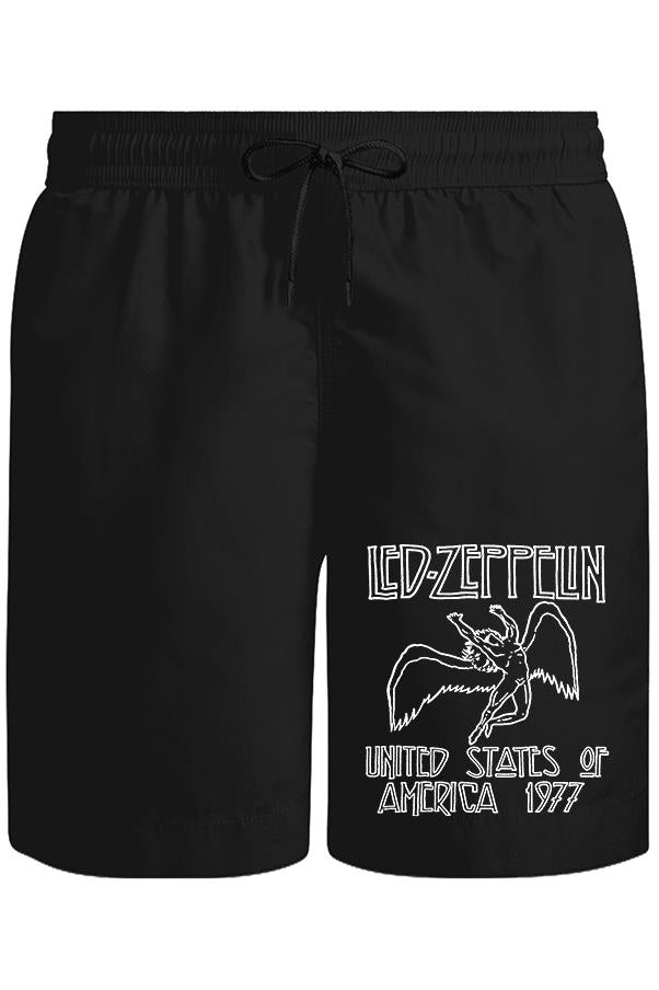 Led Zeppelin - 1977 Unisex Siyah Şort