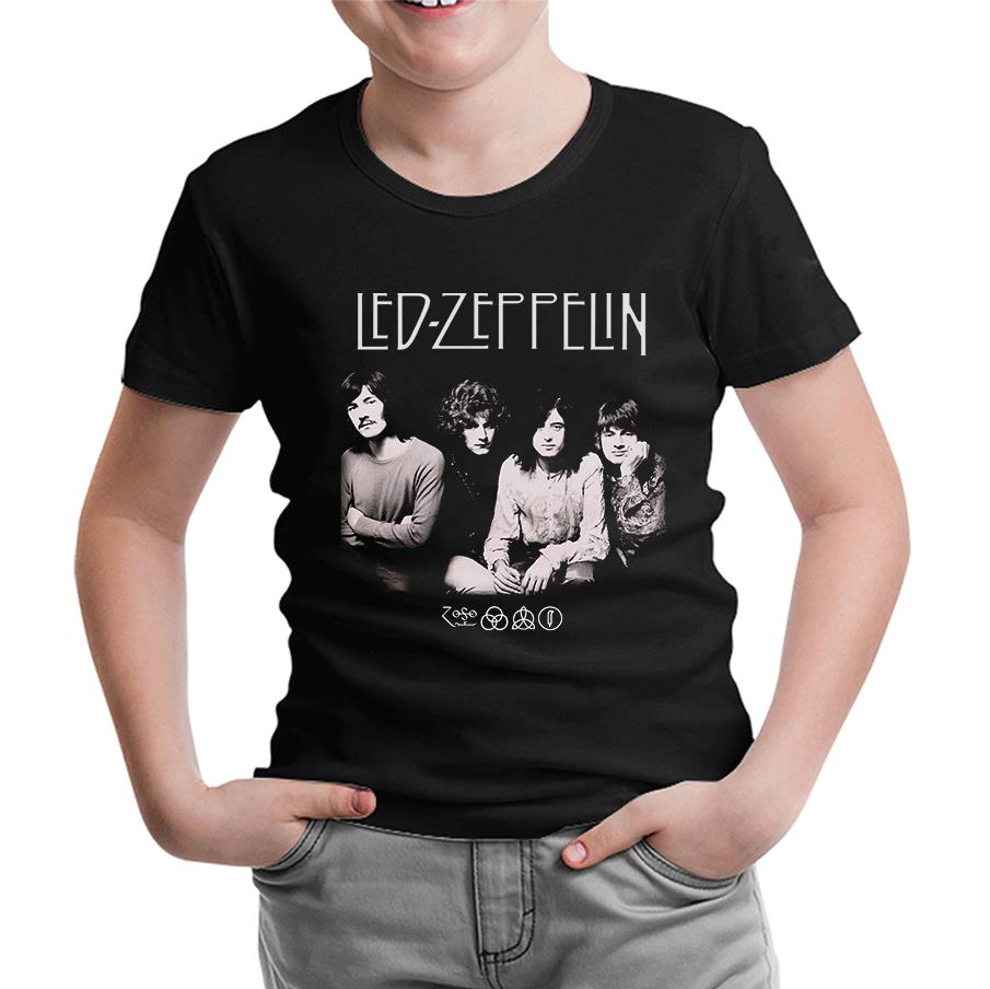 Led Zeppelin - Grup Siyah Çocuk Tshirt