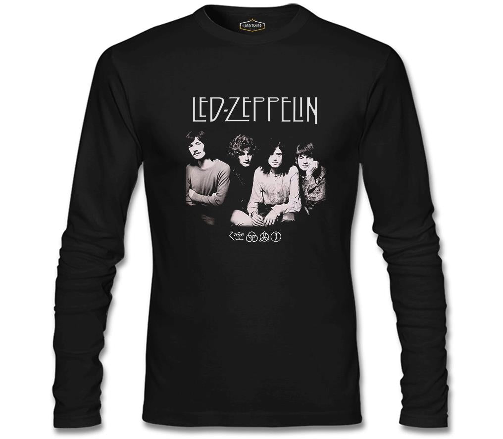 Led Zeppelin - Grup Siyah Erkek Sweatshirt