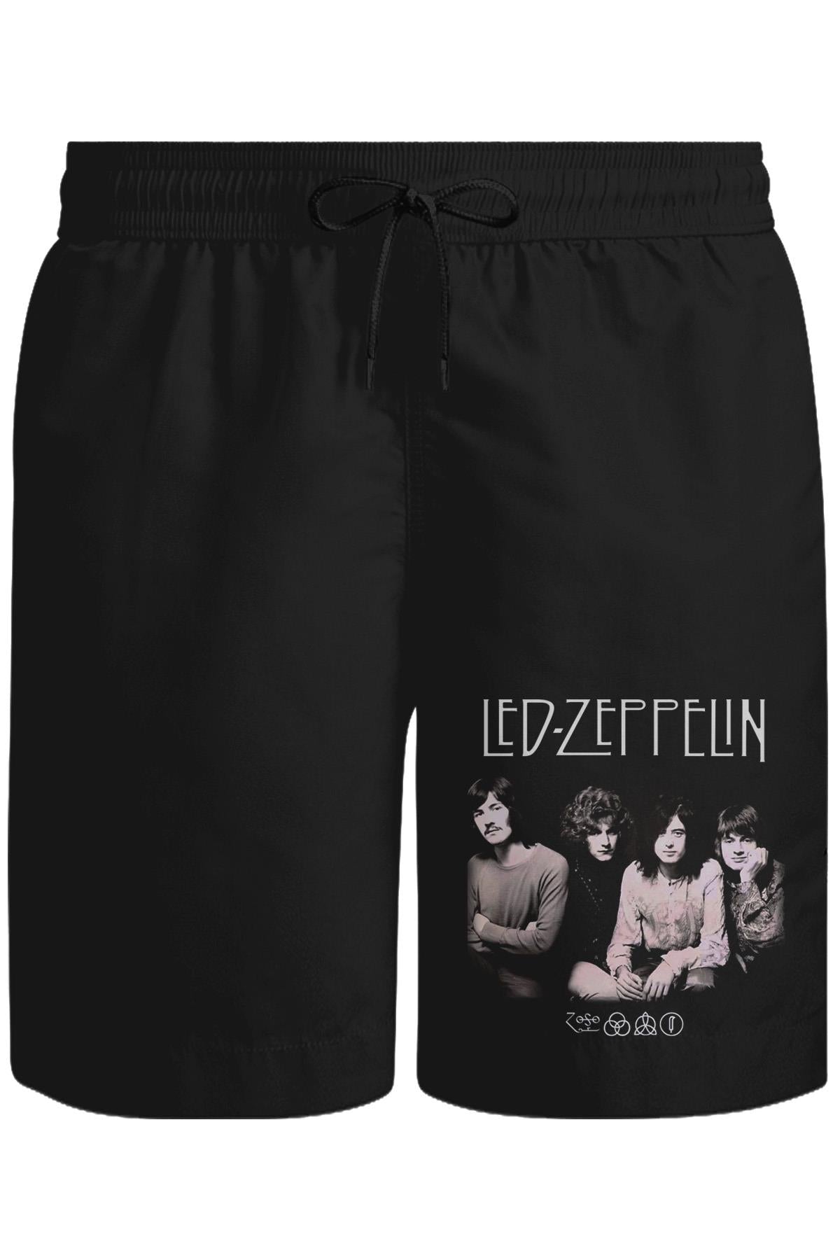 Led Zeppelin - Grup Unisex Siyah Şort