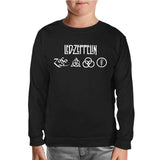 Led Zeppelin Logo Black Kids Sweatshirt