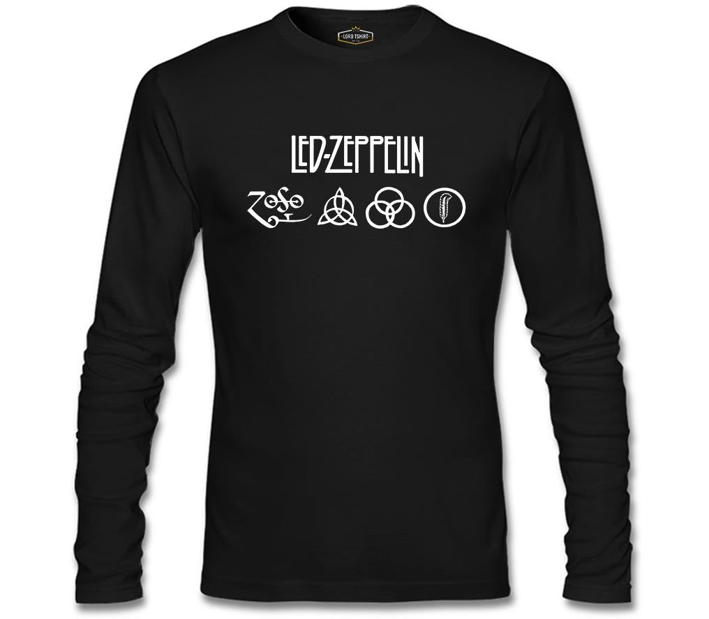Led Zeppelin Logo Siyah Erkek Sweatshirt