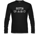 Led Zeppelin Logo Siyah Erkek Sweatshirt
