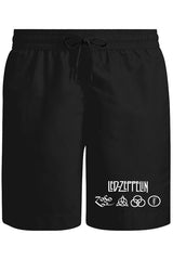 Led Zeppelin Logo Unisex Siyah Şort