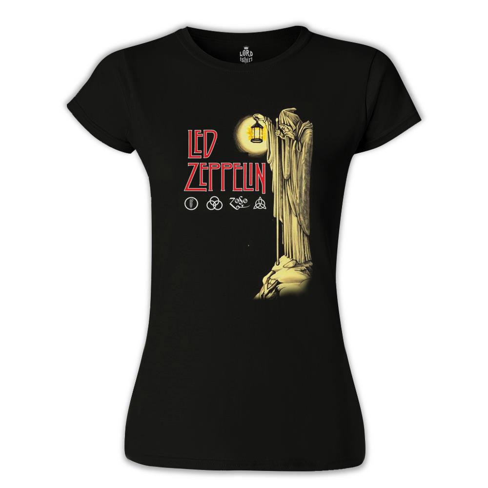Led Zeppelin - Stairway to Heaven Siyah Kadın Tshirt