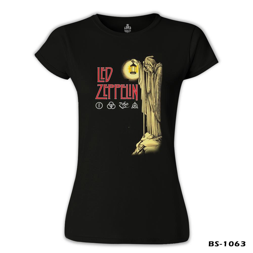 Led Zeppelin - Stairway to Heaven Siyah Kadın Tshirt