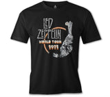 Led Zeppelin - World Tour Siyah Erkek Tshirt