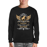 Legends are Born in December - Capricorn Oğlak Burcu Siyah Çocuk Sweatshirt