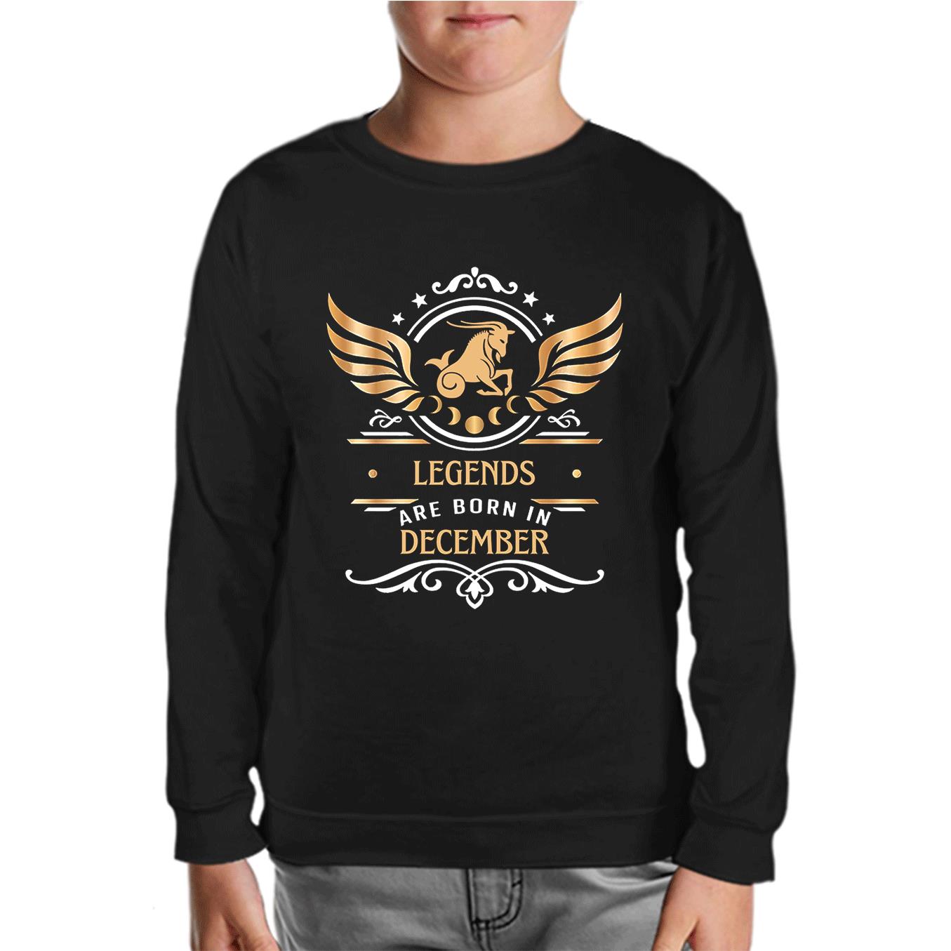 Legends are Born in December - Capricorn Capricorn Black Children's Sweatshirt