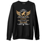 Legends are Born in December - Capricorn Oğlak Burcu Siyah Erkek Kalın Sweatshirt