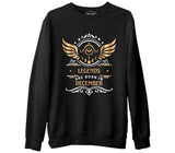 Legends are Born in December - Sagittarius Yay Burcu Siyah Erkek Kalın Sweatshirt