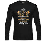 Legends are Born in December - Sagittarius Yay Burcu Siyah Erkek Sweatshirt