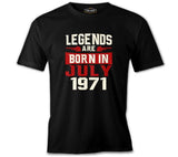 Legends Born in July Siyah Erkek Tshirt