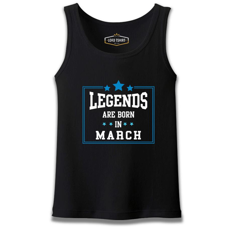 Legends Born in March Siyah Erkek Atlet
