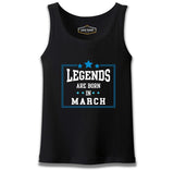 Legends Born in March Siyah Erkek Atlet