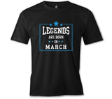 Legends Born in March Black Men's Tshirt