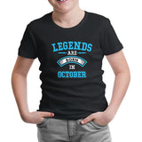 Legends Born in October - Arrow Siyah Çocuk Tshirt