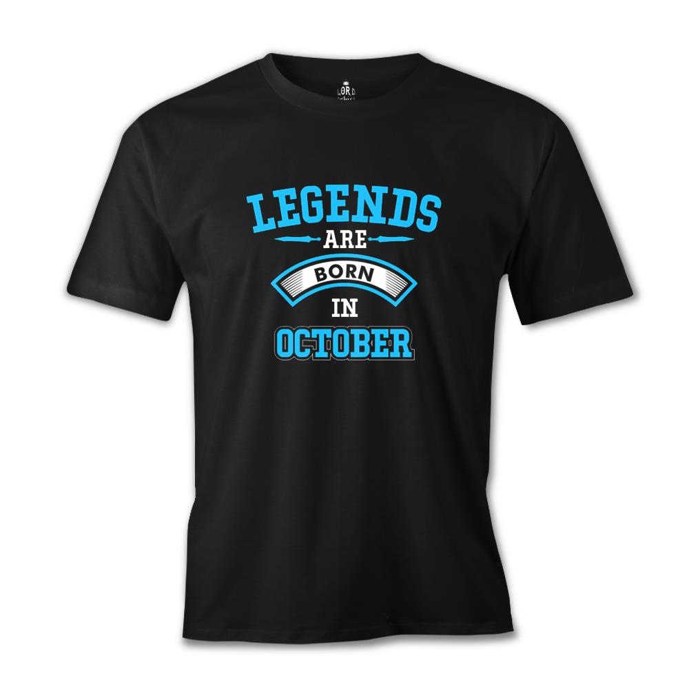 Legends Born in October - Arrow Black Men's Tshirt