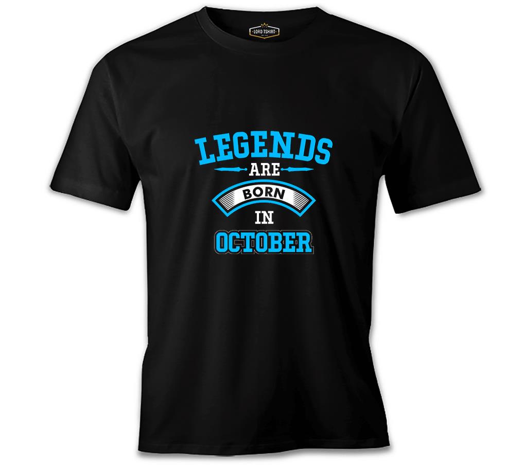 Legends Born in October - Arrow Siyah Erkek Tshirt