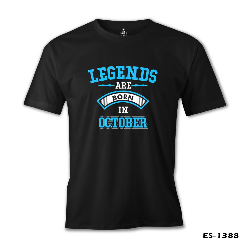 Legends Born in October - Arrow Siyah Erkek Tshirt