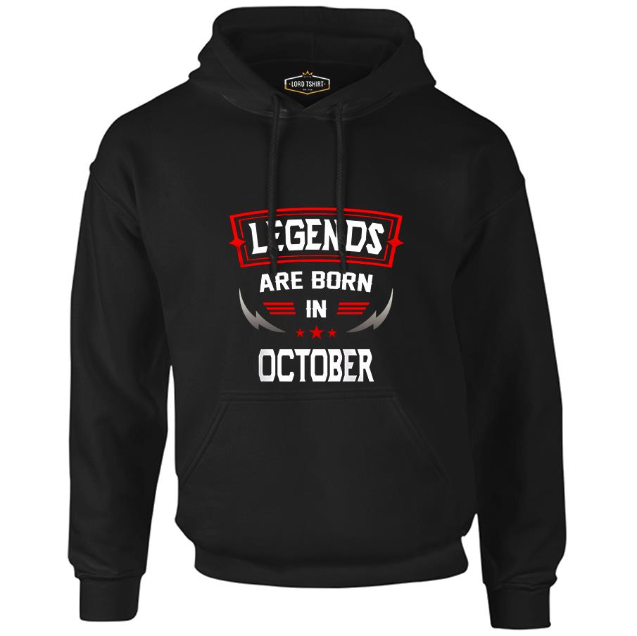 Legends Born in October - Blade Siyah Erkek Fermuarsız Kapşonlu