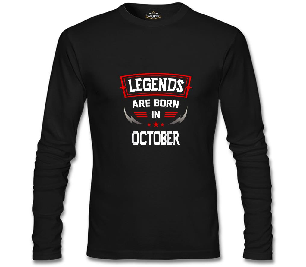Legends Born in October - Blade Siyah Erkek Sweatshirt