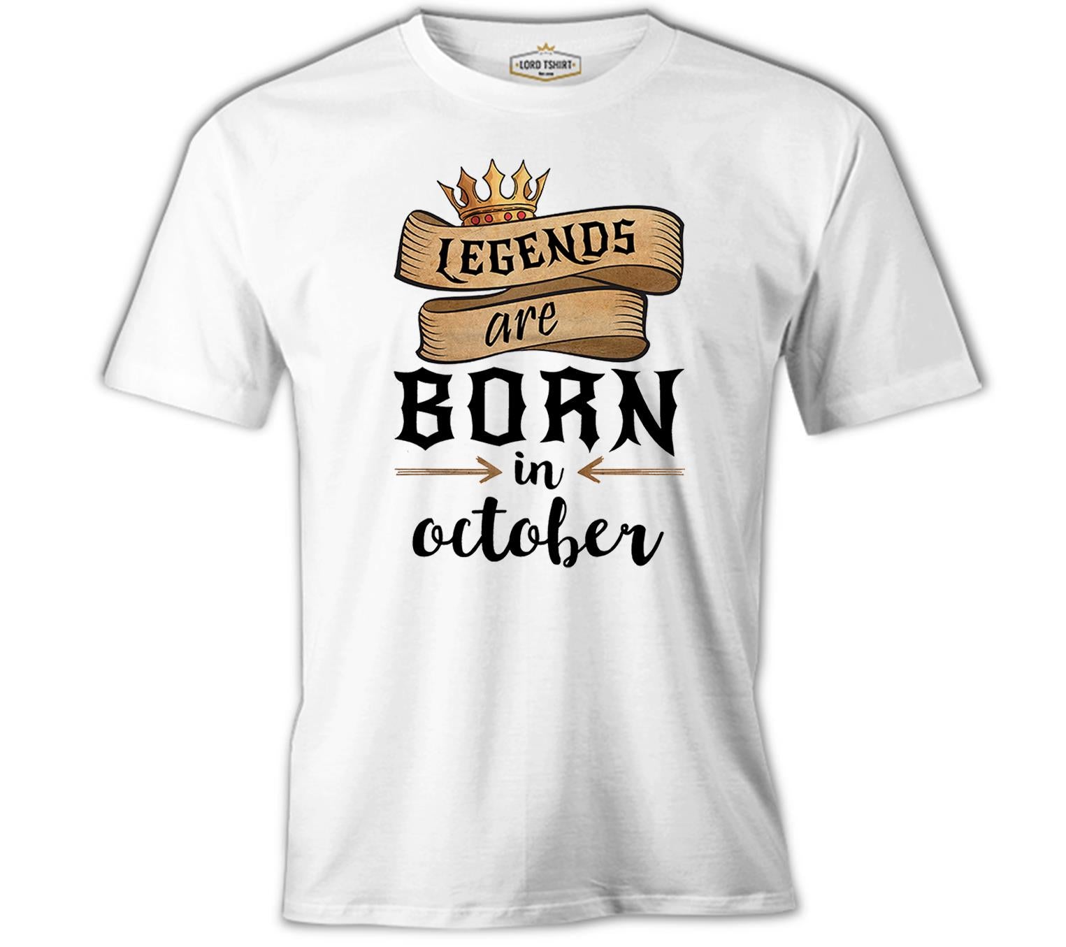 Legends Born in October - Edict White Men's Tshirt 