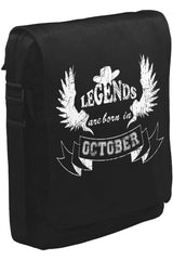 Legends Born in October - Hat Unisex Siyah Postacı Çanta