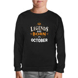 Legends Born in October - King Black Kids Sweatshirt