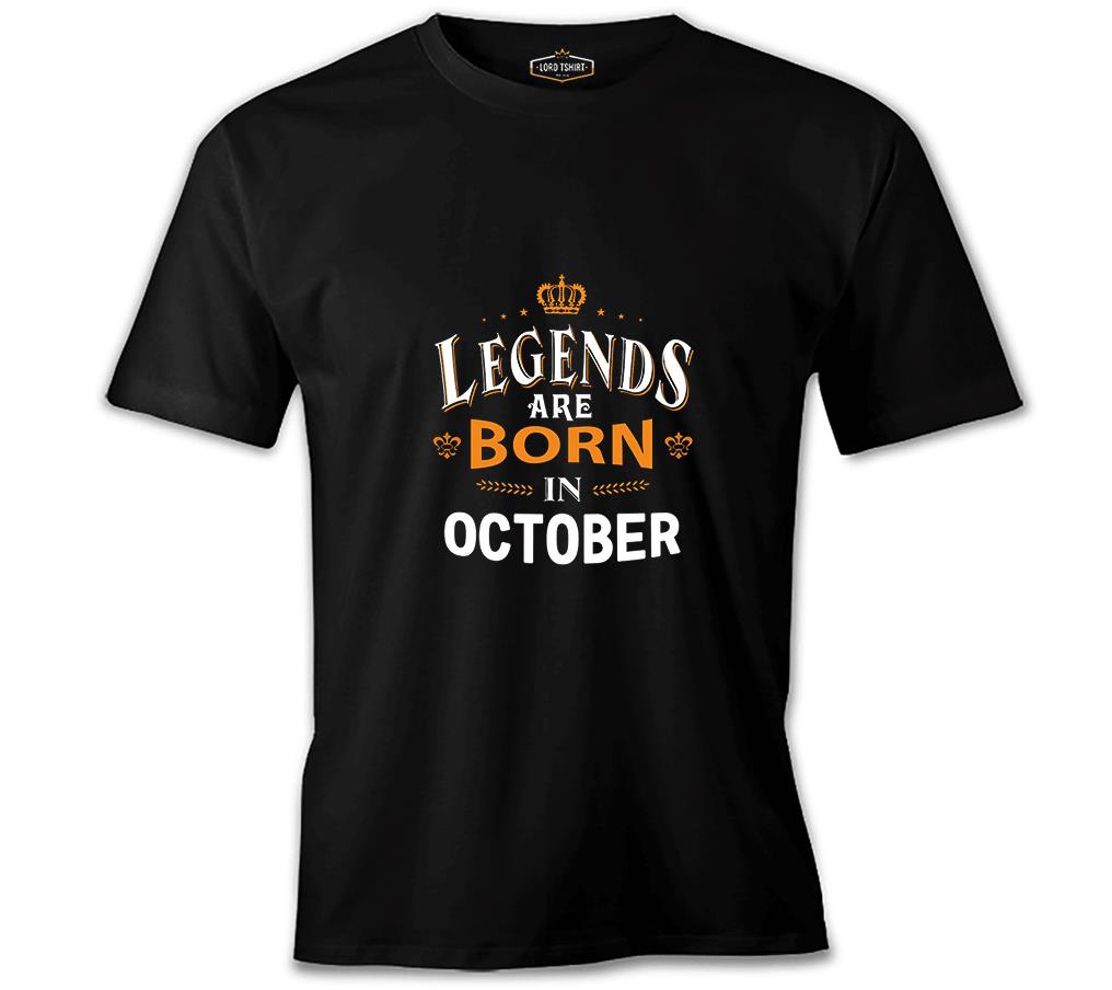 Legends Born in October - King Siyah Erkek Tshirt