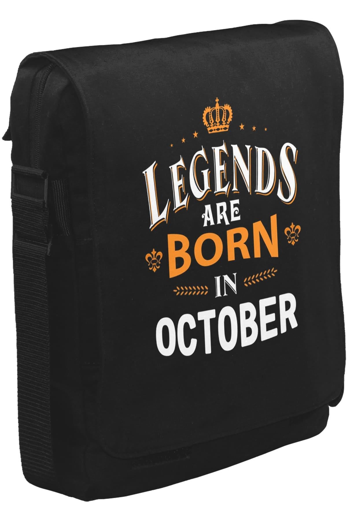 Legends Born in October - King Unisex Siyah Postacı Çanta