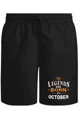 Legends Born in October - King Unisex Siyah Şort