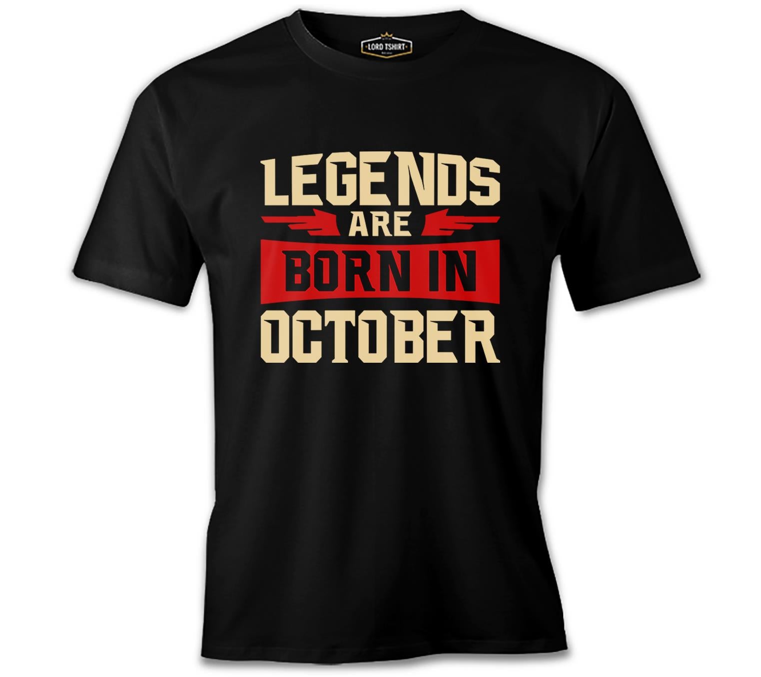 Legends Born in October  Siyah Erkek Tshirt