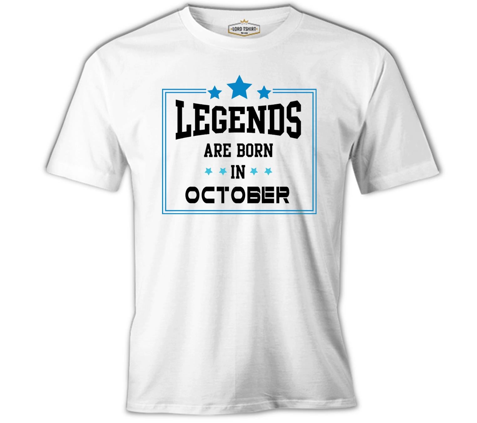 Legends Born in October - Star White Men's T-Shirt 