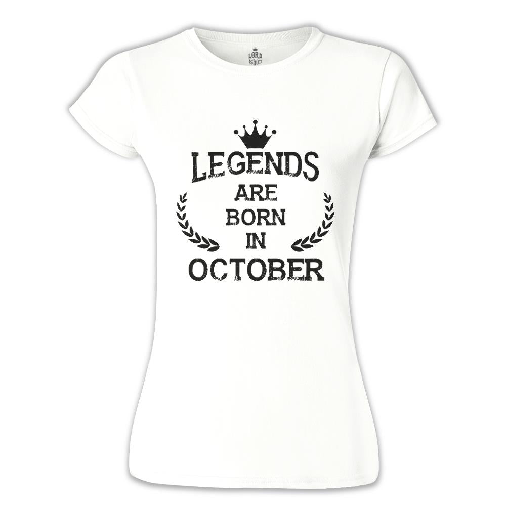 Legends Born in October - Vintage White Women's Tshirt