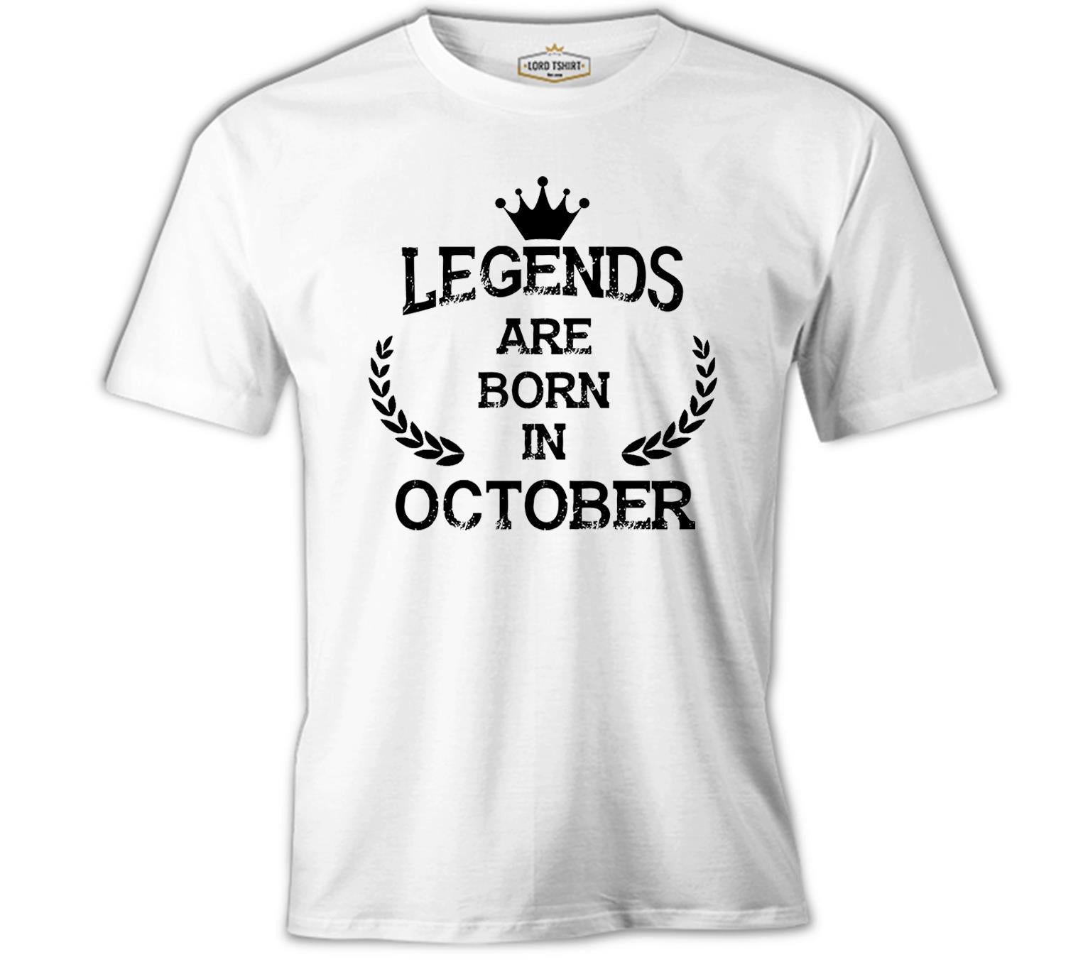 Legends Born in October - Vintage White Men's Tshirt 