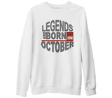 Legends Born in October - Wave Beyaz Kalın Sweatshirt