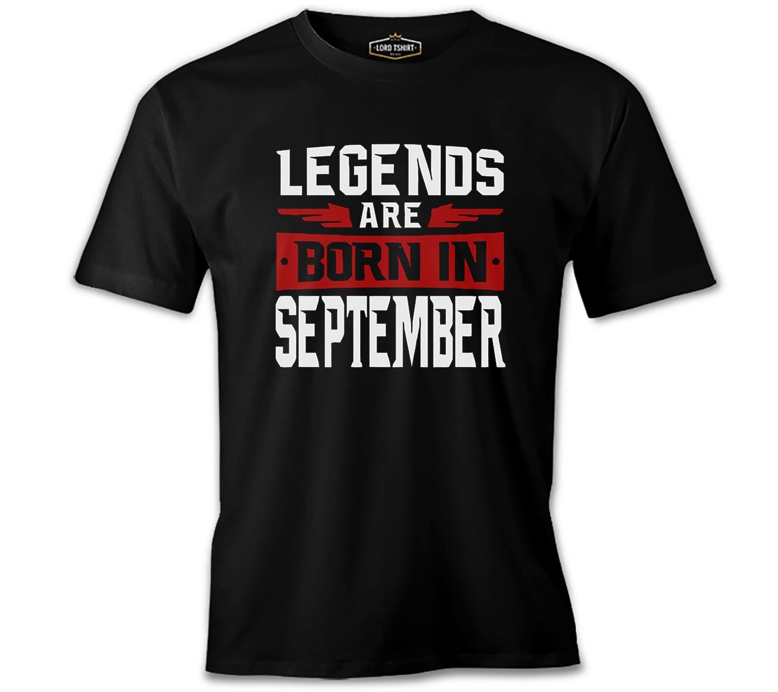 Legends Born in September Siyah Erkek Tshirt