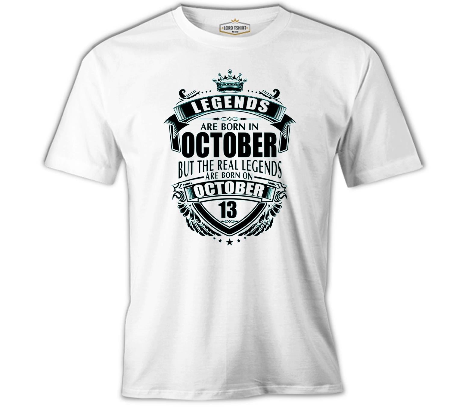 Legends Born on October - Beat White Men's Tshirt 