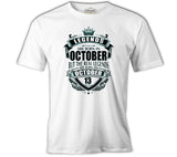 Legends Born on October - Beat White Men's Tshirt 