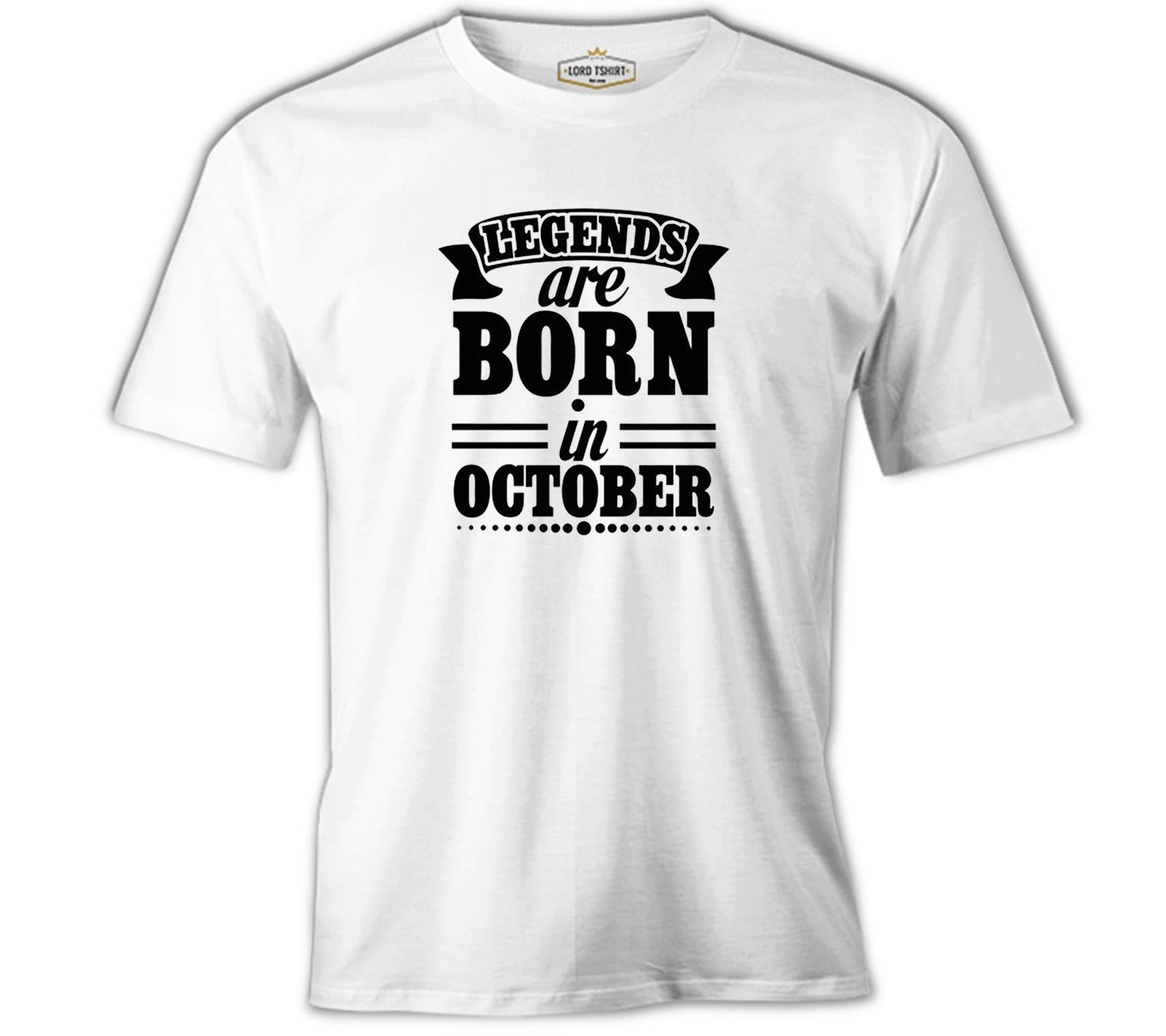 Legends Born on October - Date White Men's Tshirt 