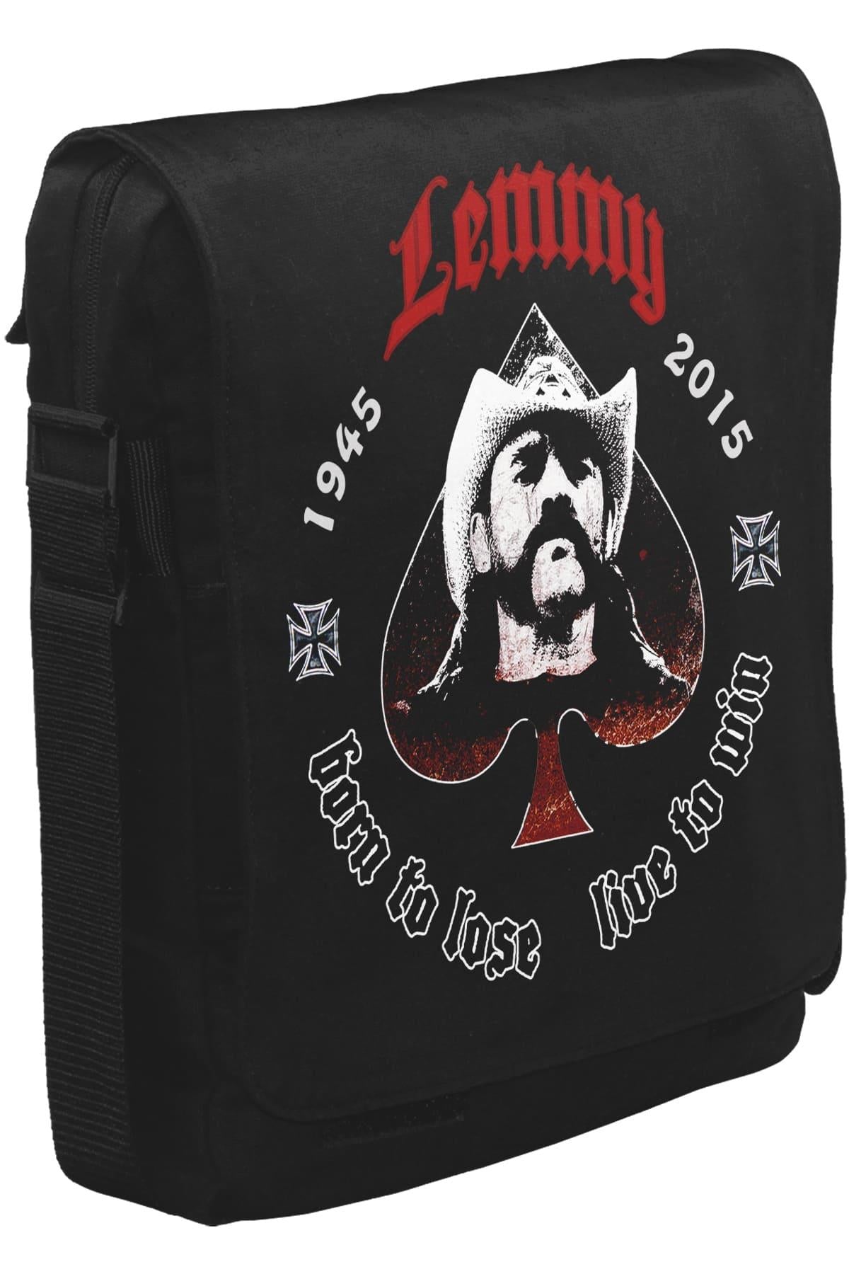 Lemmy Kilmister Unisex Siyah Postacı Çanta