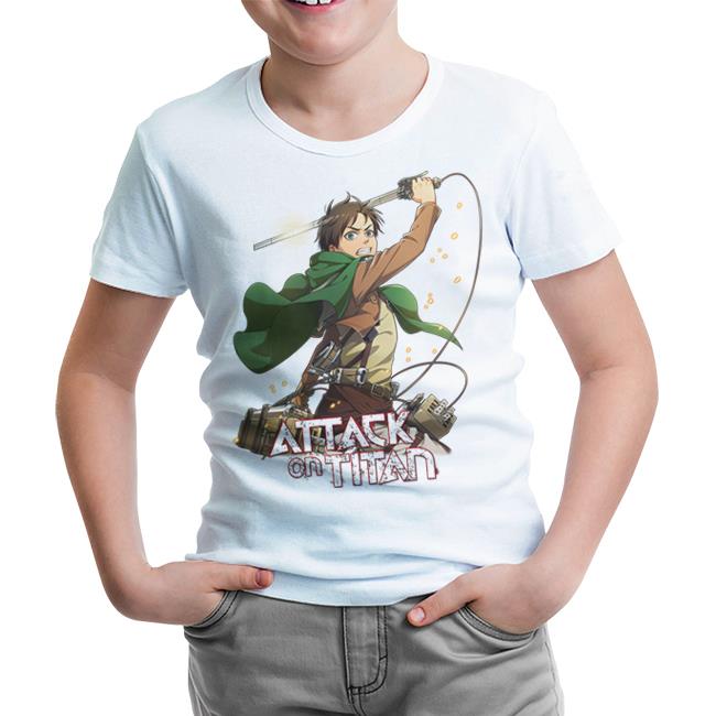 Levi Ackerman - Attack on Titan White Kids Tshirt