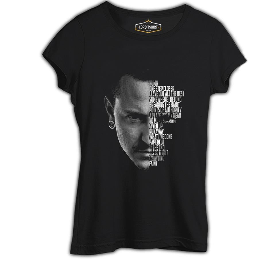 Linkin Park - Chester Siyah Kadın Tshirt