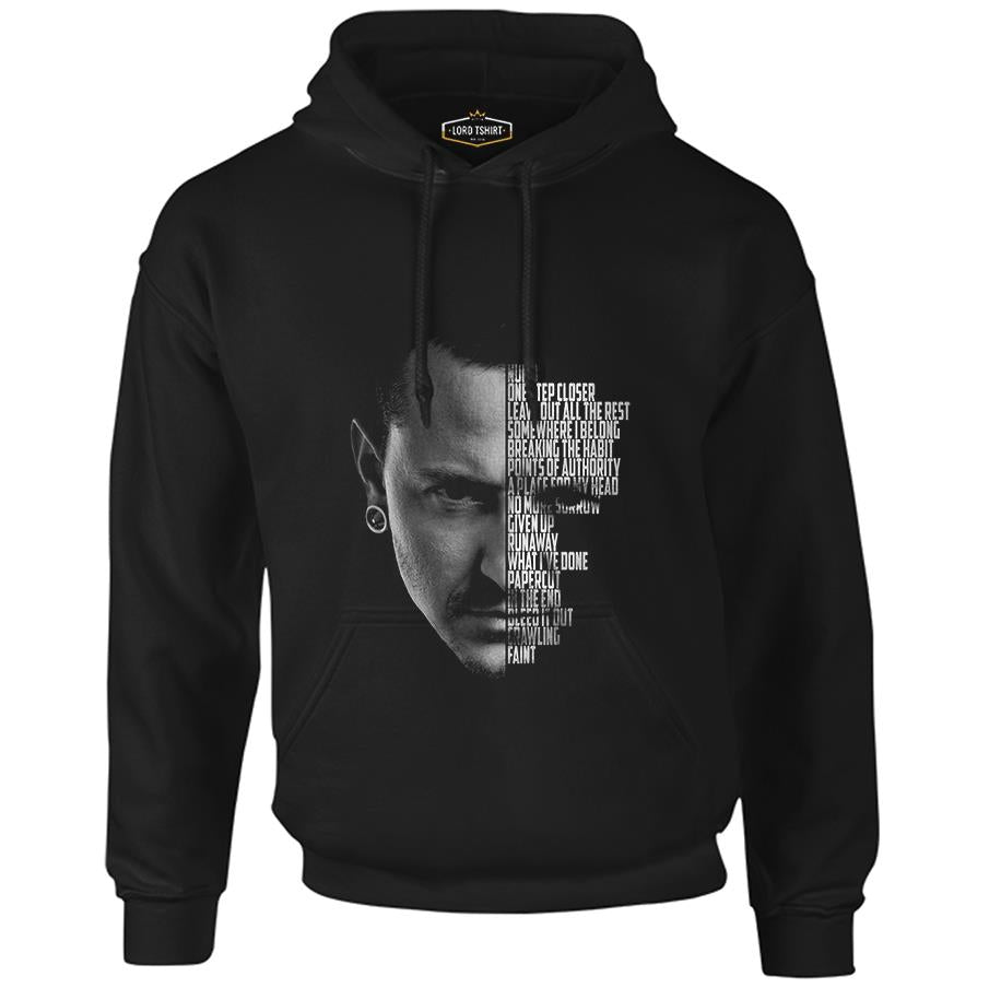 Linkin Park - Chester Siyah Erkek Fermuarsız Kapşonlu