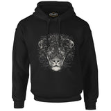 Lion Realistic Black Men's Zipperless Hoodie