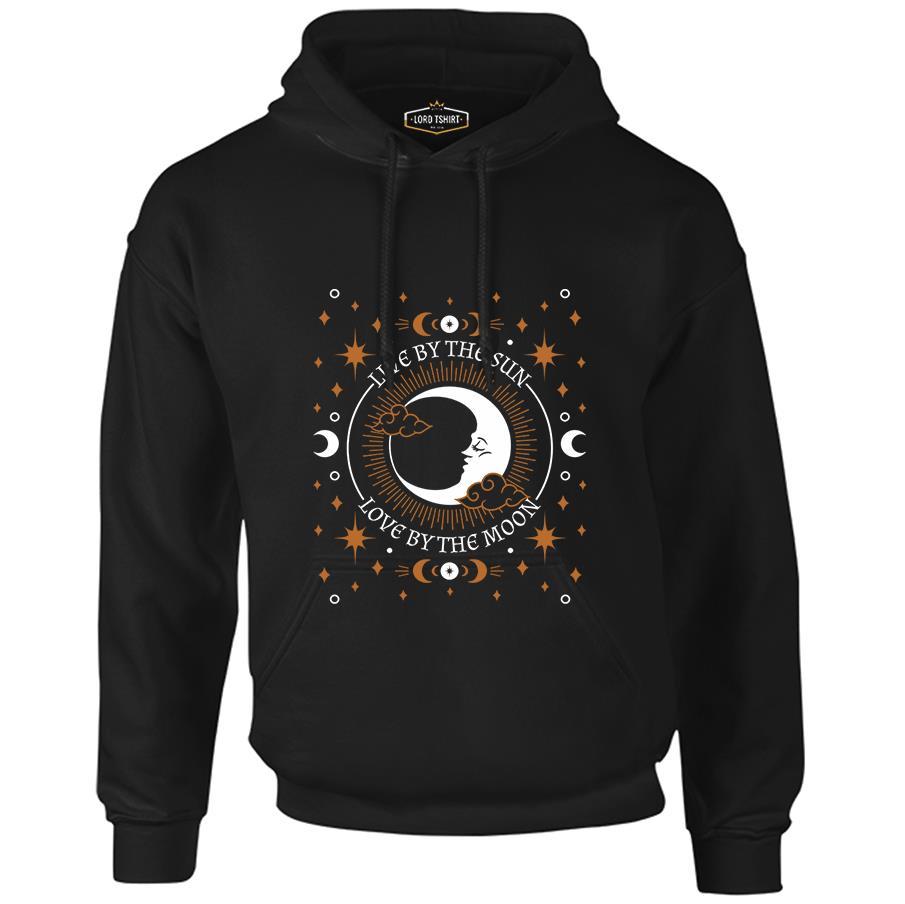 Live by the Sun Love by the Moon Black Men's Zipperless Hoodie