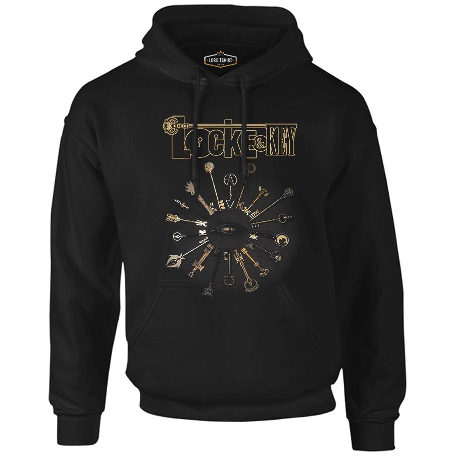 Locke and Key - All Keys Black Men's Zipperless Hoodie